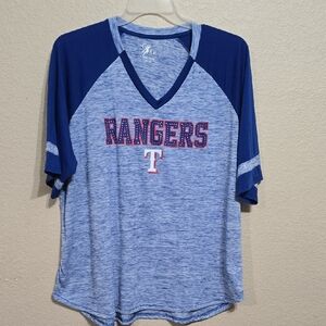 Women's Blue Rangers V-Neck Top